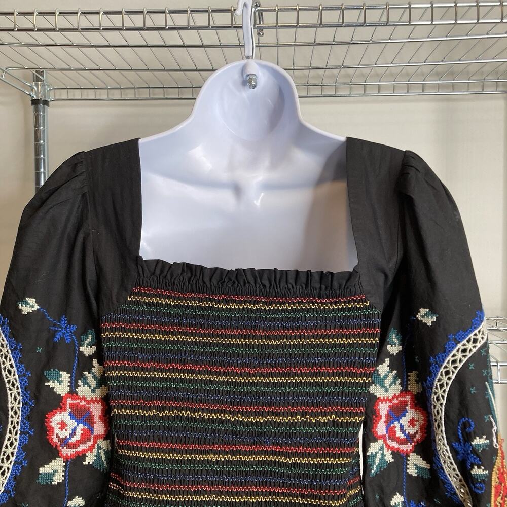 Never Fully Dressed Women’s Chi Chi‎ Dress Size 4 Floral Embroidery Puff Sleeves - Picture 10 of 11